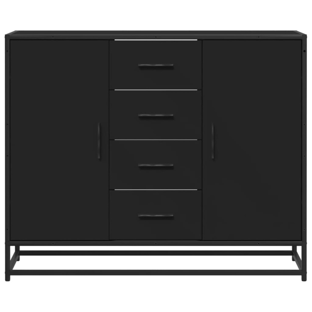 vidaXL Μπουφές Μαύρος 92x35x76 εκ. από Επεξεργασμένο Ξύλο