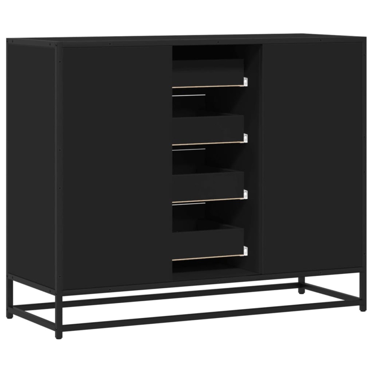 vidaXL Μπουφές Μαύρος 92x35x76 εκ. από Επεξεργασμένο Ξύλο