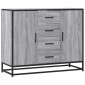 vidaXL Sideboard Γκρι Sonoma 92x35x76 cm Ξύλινο μηχανουργικό ξύλο