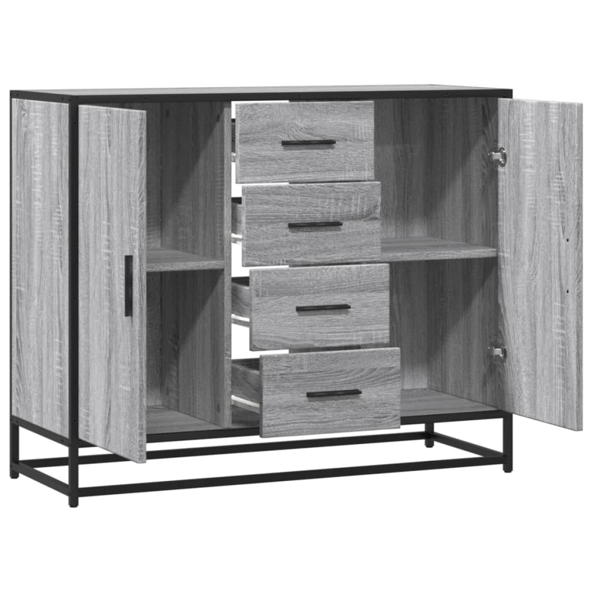 vidaXL Sideboard Γκρι Sonoma 92x35x76 cm Ξύλινο μηχανουργικό ξύλο