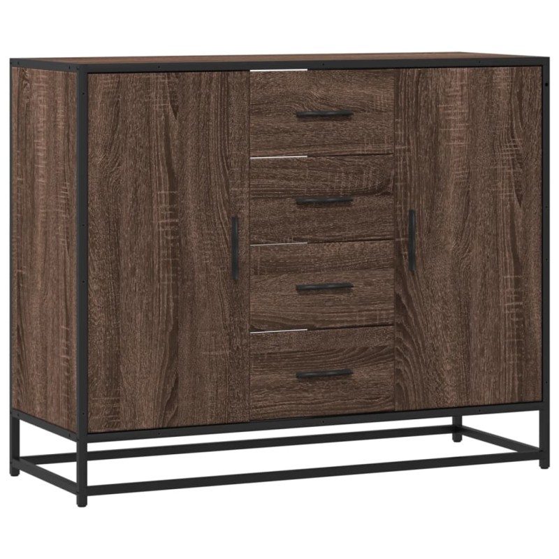 vidaXL Sideboard καφέ δρυς 92x35x76 cm Ξύλινο μηχανουργικό ξύλο
