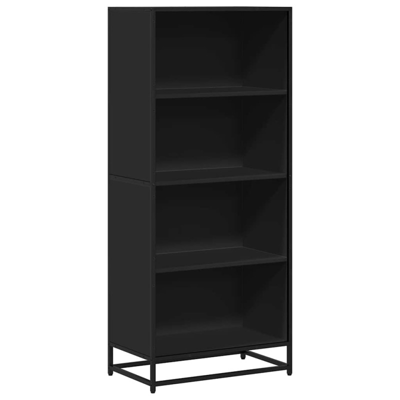 Βιβλιοθήκη vidaXL Μαύρο 60x35x139 cm Ξύλινη κατασκευή