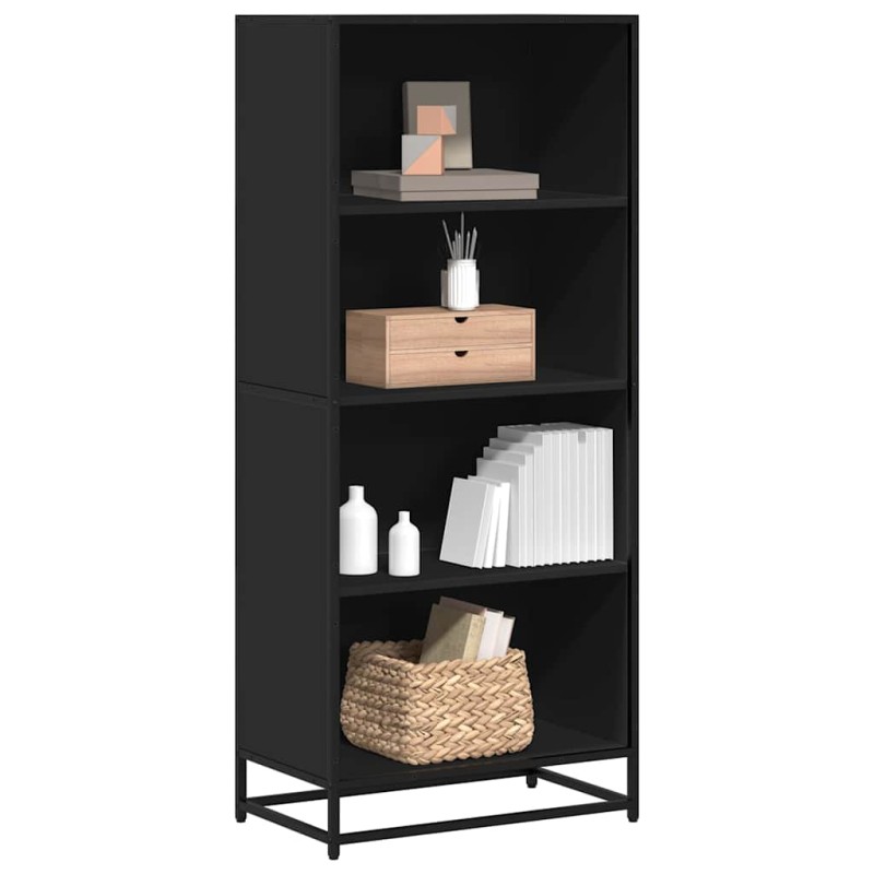 Βιβλιοθήκη vidaXL Μαύρο 60x35x139 cm Ξύλινη κατασκευή