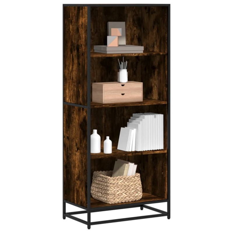 vidaXL Βιβλιοθήκη καπνιστή βελανιδιά 60x35x139 cm Ξύλινη κατασκευή