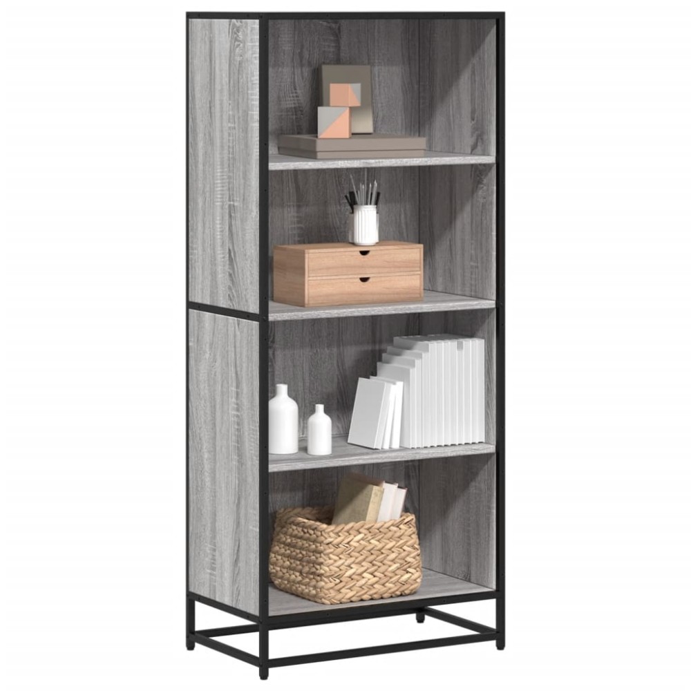 vidaXL Βιβλιοθήκη Γκρι Sonoma 60x35x139 cm Ξύλινη κατασκευή