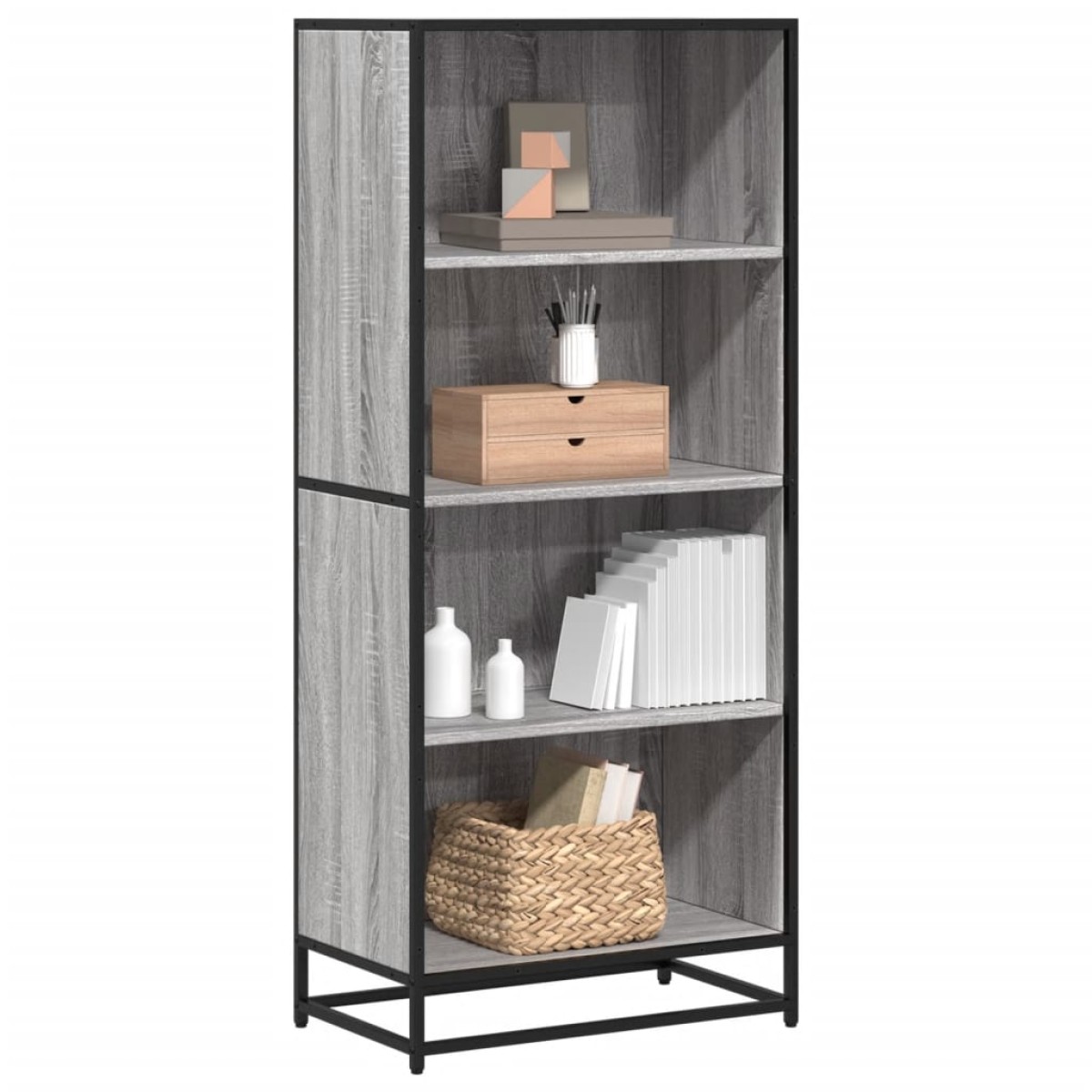 vidaXL Βιβλιοθήκη Γκρι Sonoma 60x35x139 cm Ξύλινη κατασκευή