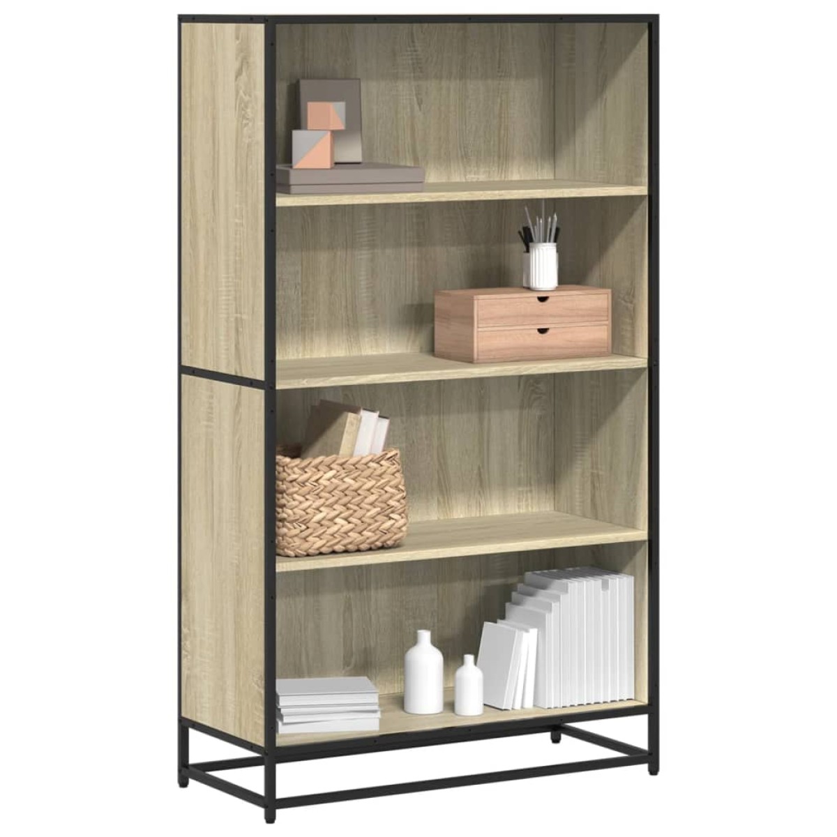 vidaXL Βιβλιοθήκη Sonoma Oak 80,5x35x139 cm Ξύλινη κατασκευή