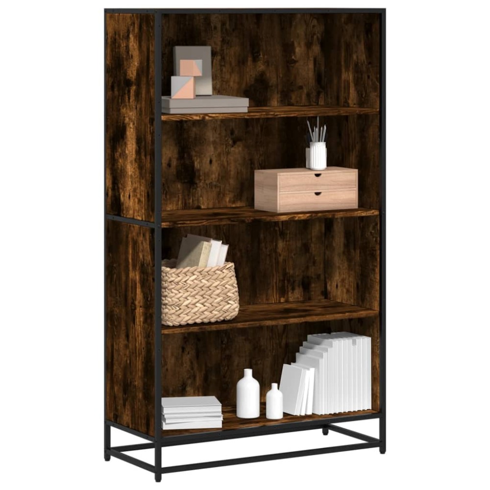 vidaXL Βιβλιοθήκη καπνιστή βελανιδιά 80,5x35x139 cm Ξύλινη κατασκευή