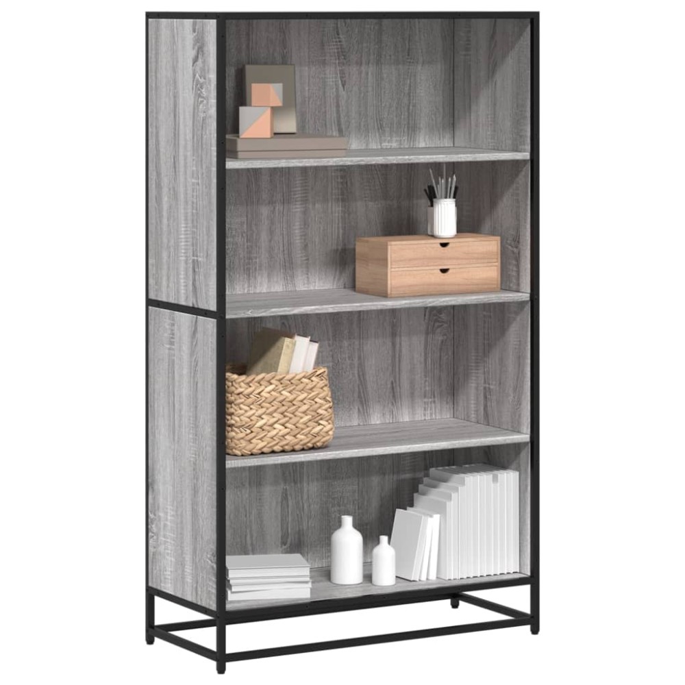 vidaXL Βιβλιοθήκη Γκρι Sonoma 80,5x35x139 cm Ξύλινη κατασκευή