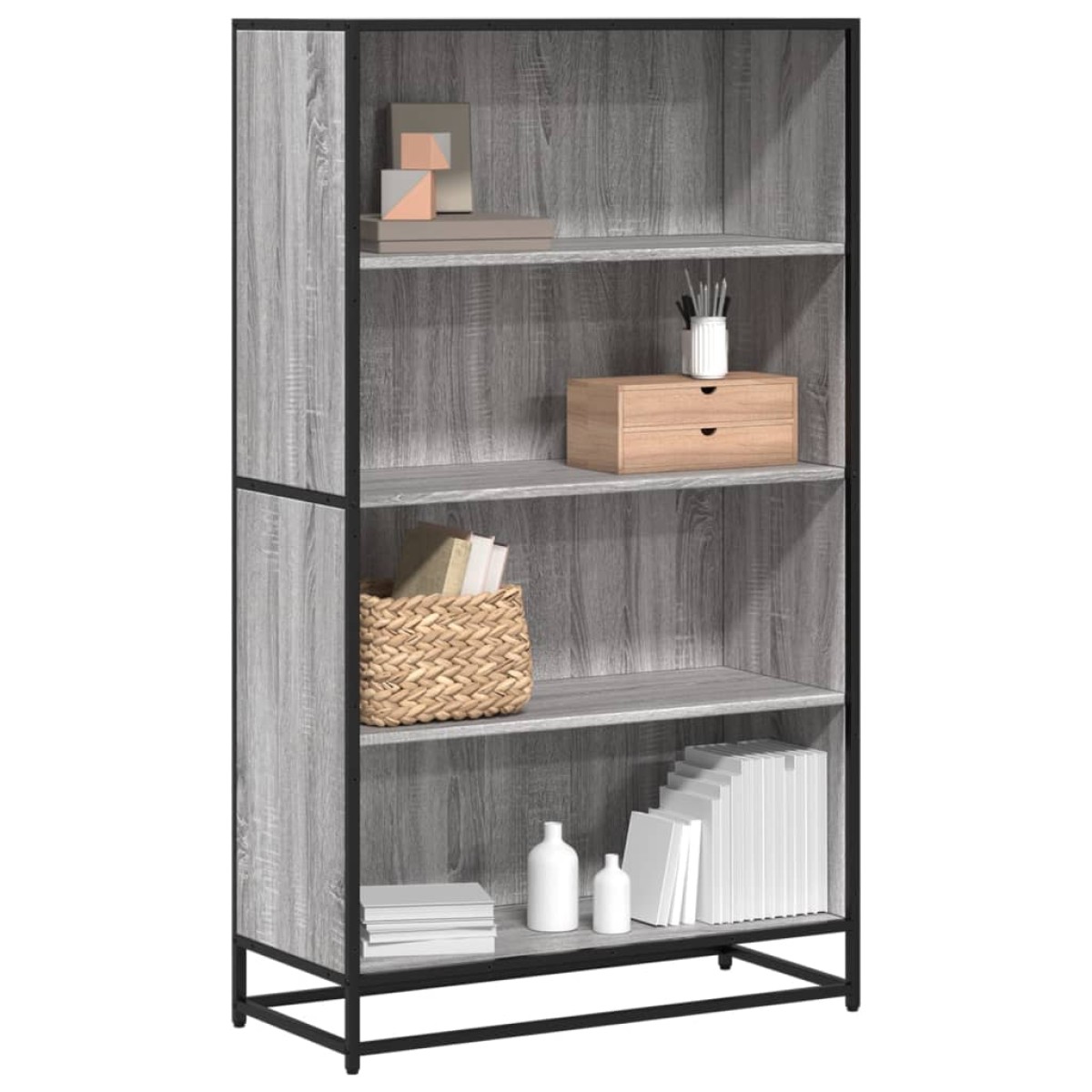vidaXL Βιβλιοθήκη Γκρι Sonoma 80,5x35x139 cm Ξύλινη κατασκευή