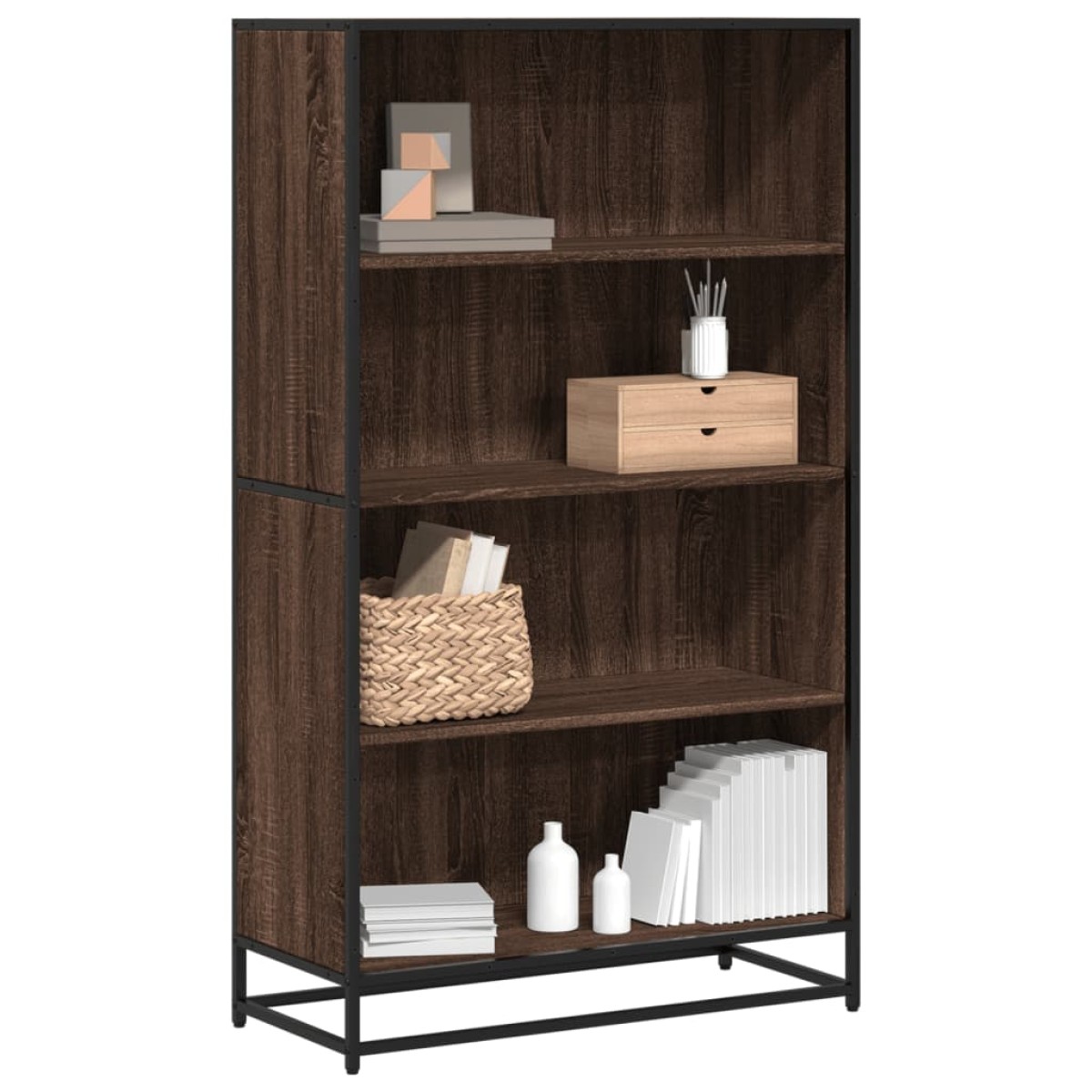 vidaXL Βιβλιοθήκη καφέ δρυς 80,5x35x139 cm Κατασκευασμένο ξύλο