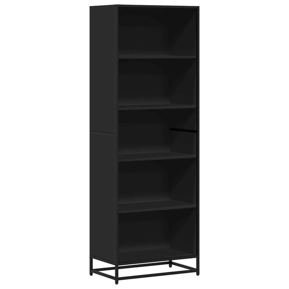 Βιβλιοθήκη vidaXL Μαύρο 60x35x170,5 cm Ξύλινη κατασκευή
