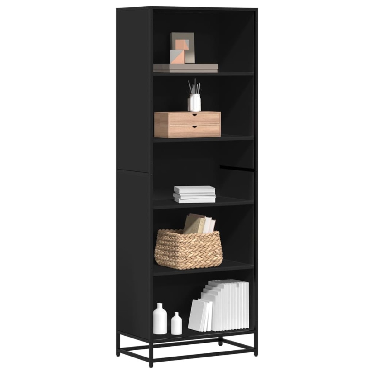 Βιβλιοθήκη vidaXL Μαύρο 60x35x170,5 cm Ξύλινη κατασκευή