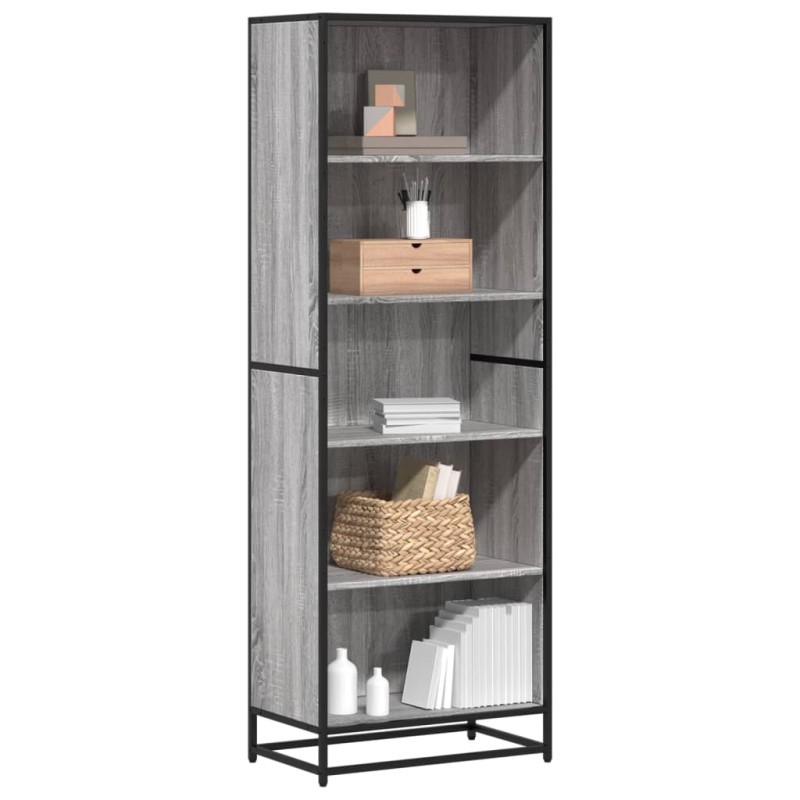 vidaXL Βιβλιοθήκη Γκρι Sonoma 60x35x170,5 cm Ξύλινη κατασκευή