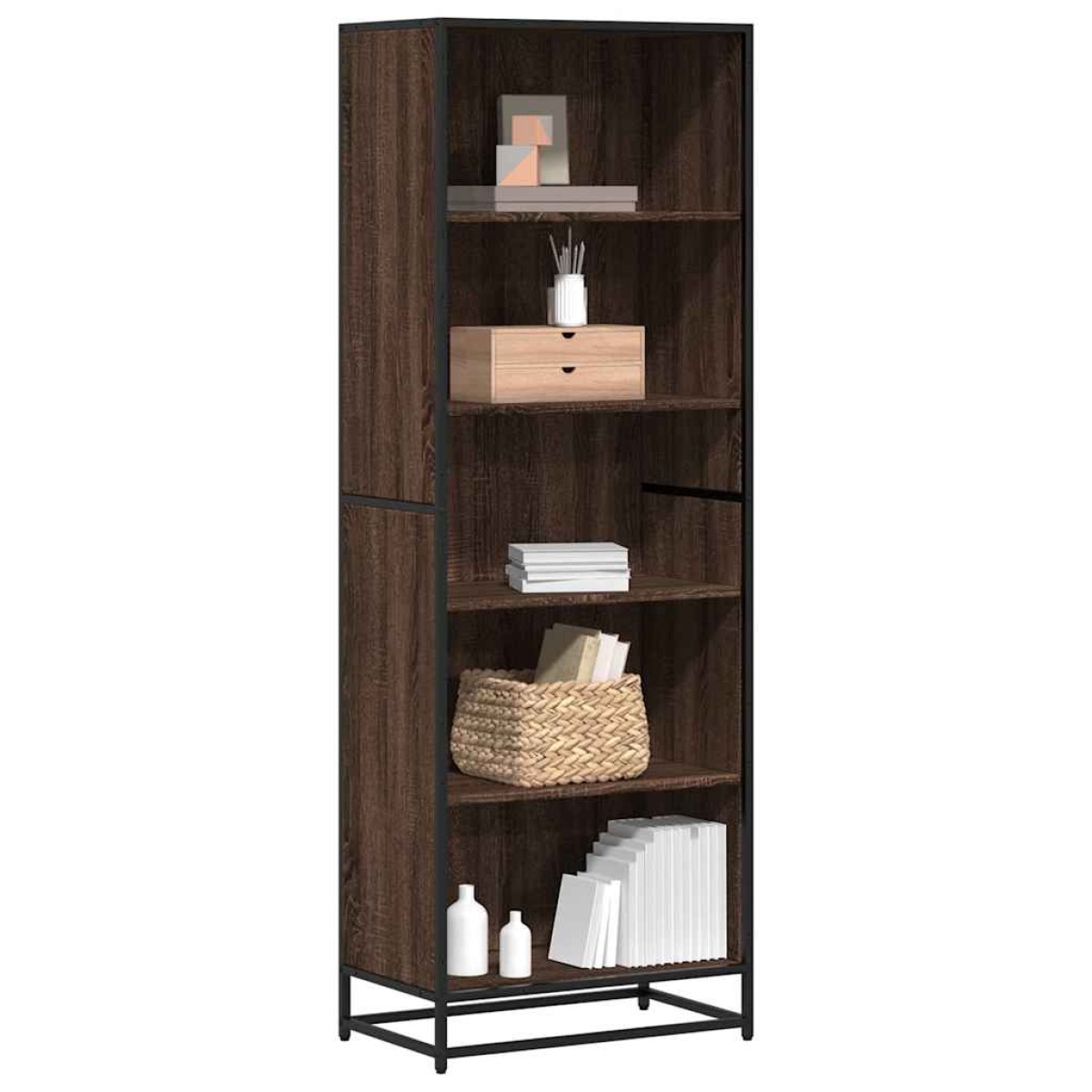 vidaXL Βιβλιοθήκη καφέ δρυς 60x35x170,5 cm Κατασκευασμένο ξύλο