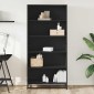 Βιβλιοθήκη vidaXL Μαύρο 80,5x35x170,5 cm Ξύλο μηχανικής κατασκευής