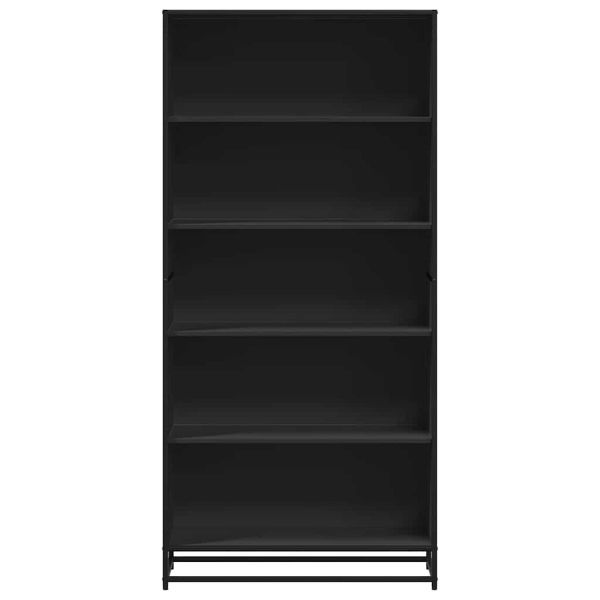 Βιβλιοθήκη vidaXL Μαύρο 80,5x35x170,5 cm Ξύλο μηχανικής κατασκευής