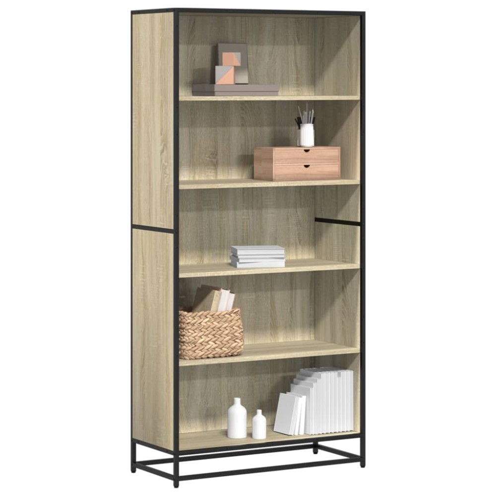 vidaXL Βιβλιοθήκη Sonoma Oak 80,5x35x170,5 cm Ξύλινη κατασκευή