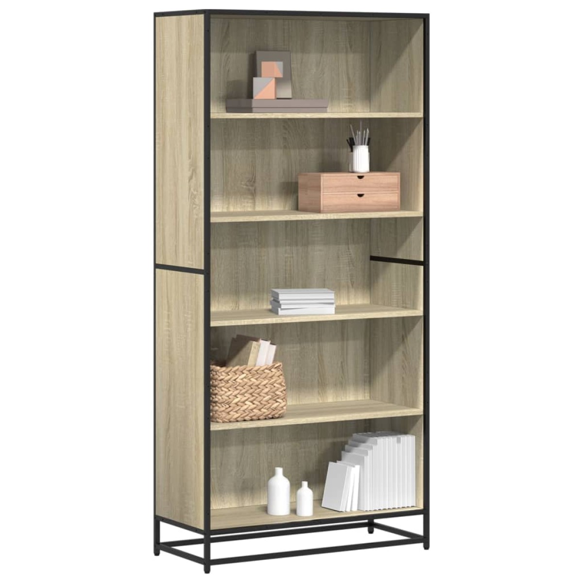 vidaXL Βιβλιοθήκη Sonoma Oak 80,5x35x170,5 cm Ξύλινη κατασκευή