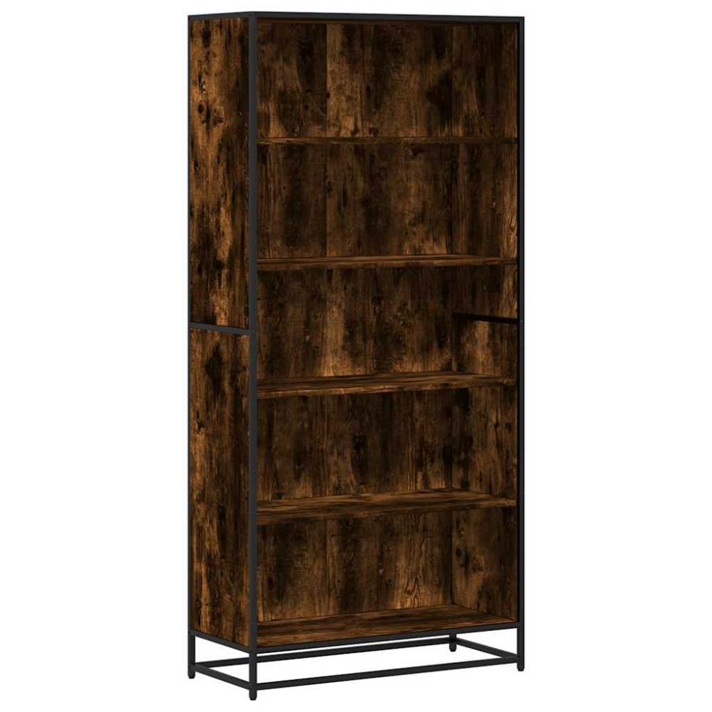 vidaXL Βιβλιοθήκη καπνιστή βελανιδιά 80,5x35x170,5 cm Ξύλινη κατασκευή