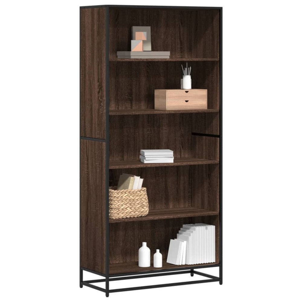 vidaXL Βιβλιοθήκη καφέ δρυς 80,5x35x170,5 cm Κατασκευασμένο ξύλο