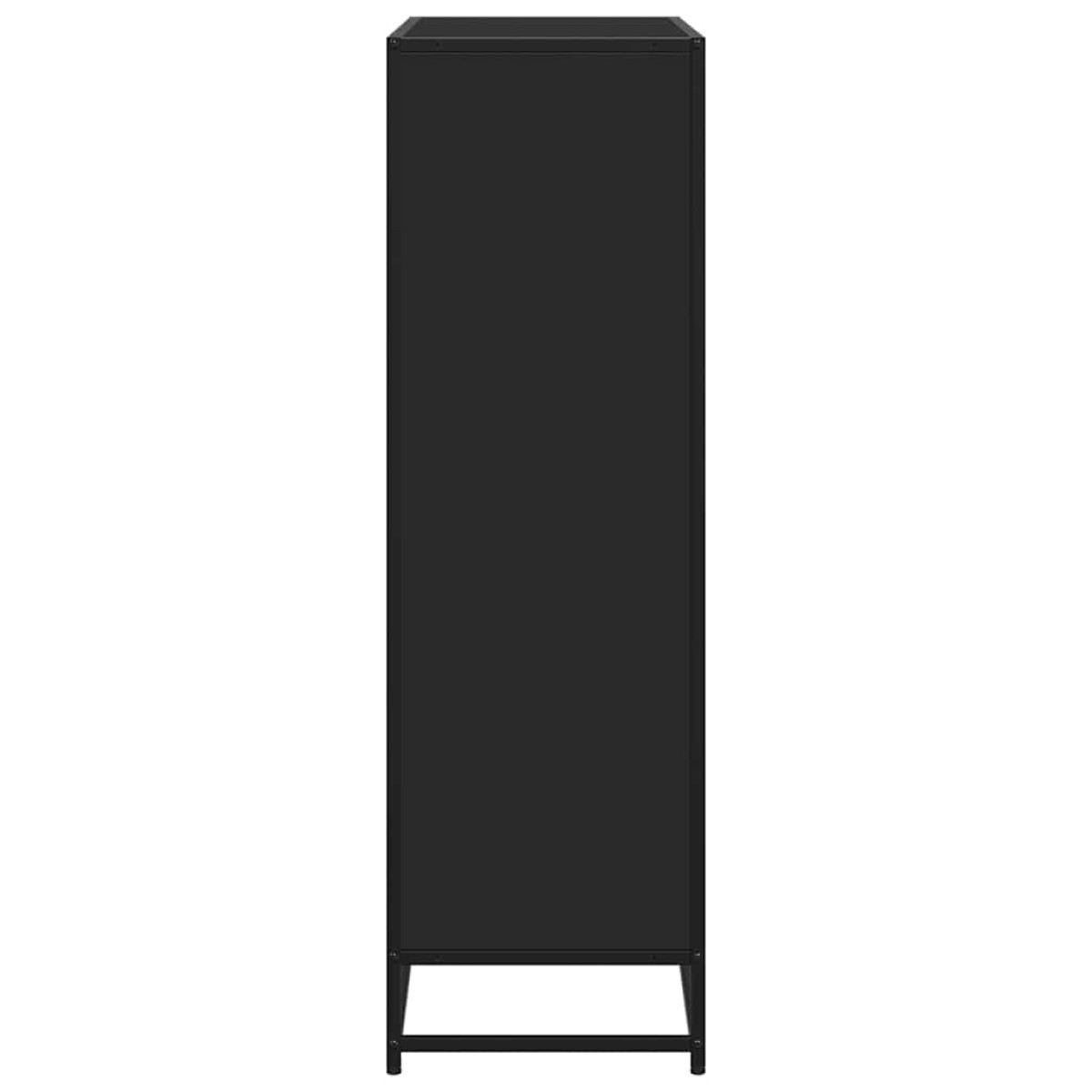 vidaXL Βιβλιοθήκη Μαύρη 97,5x33x107,5 εκ. Επεξεργασμένο Ξύλο & Μέταλλο