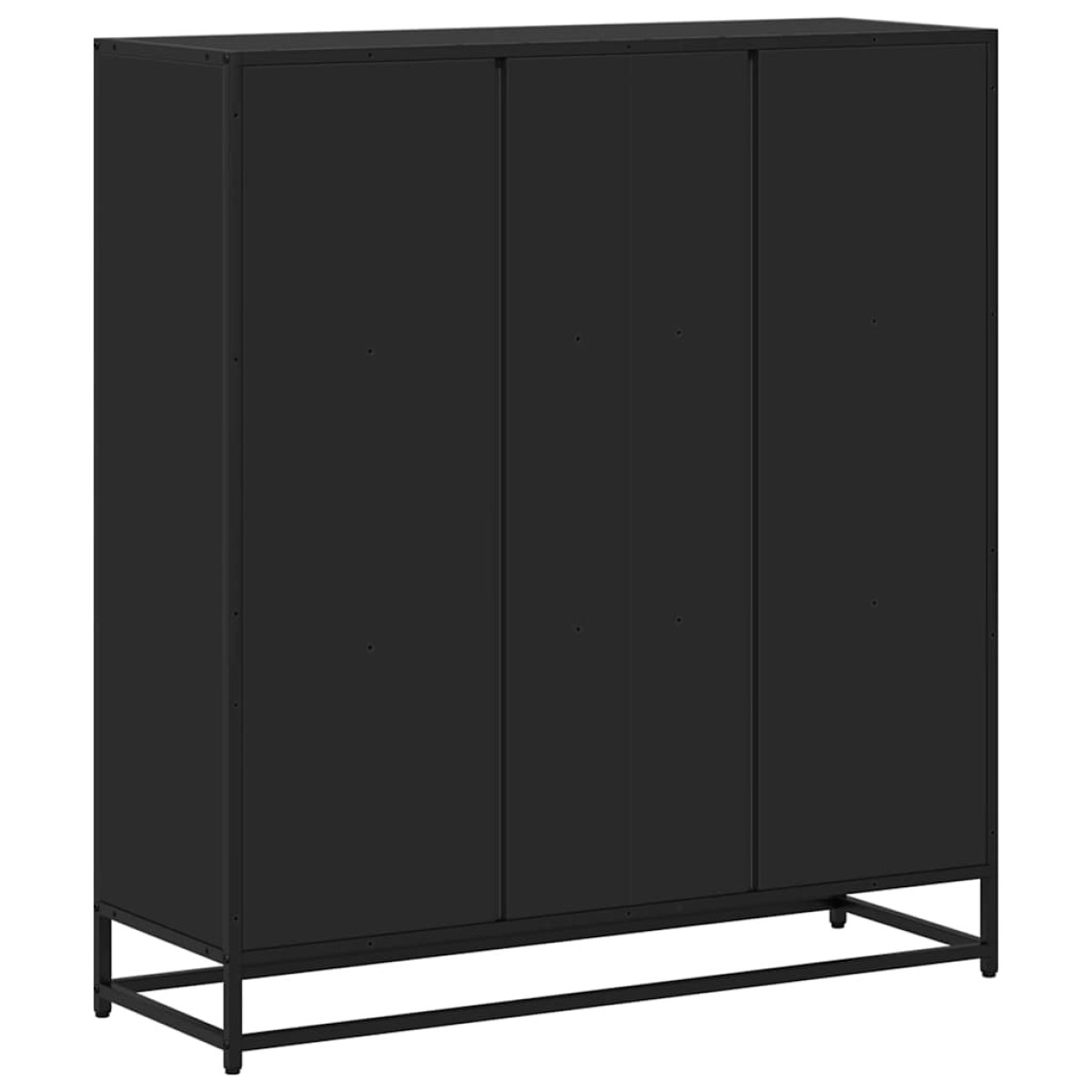 vidaXL Βιβλιοθήκη Μαύρη 97,5x33x107,5 εκ. Επεξεργασμένο Ξύλο & Μέταλλο