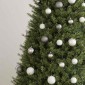 vidaXL Χριστουγεν. Μπάλες Σετ 120 τεμ με Κορυφή & 300 LED Λευκό/Γκρι