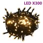 vidaXL Χριστουγεν. Μπάλες Σετ 120 τεμ με Κορυφή & 300 LED Λευκό/Γκρι