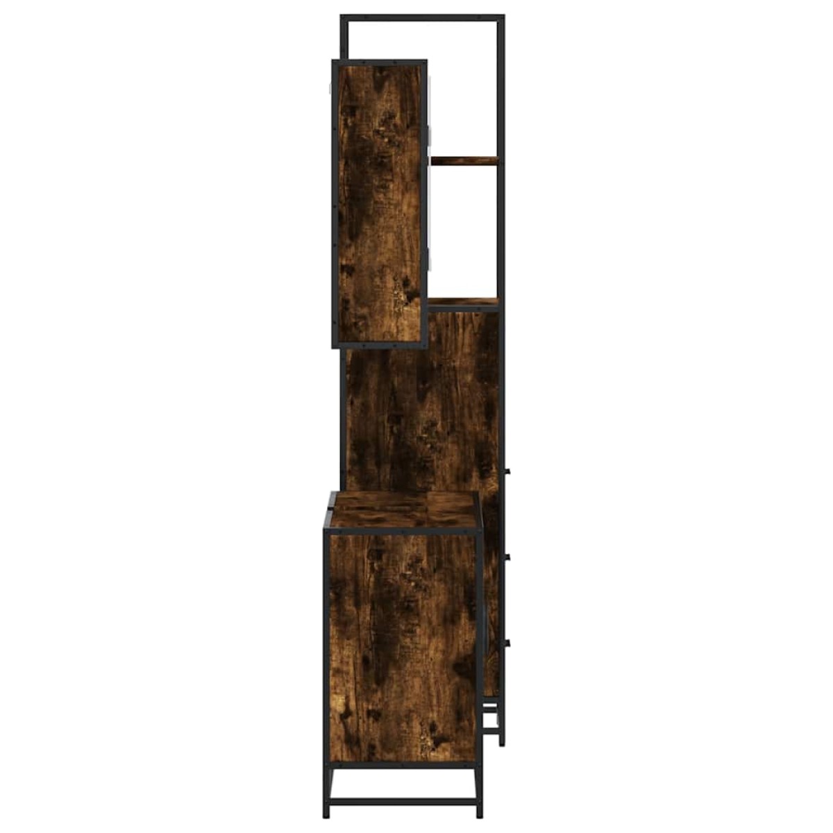 vidaXL σετ επίπλων μπάνιου 3τεμαχίων καπνιστή δρυς κατασκευασμένο ξύλο