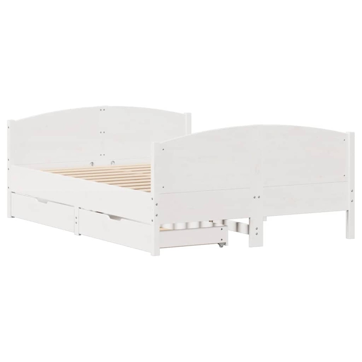 vidaXL Σκελετός Κρεβ. Χωρίς Στρώμα Λευκό 140x200 εκ Μασίφ Πεύκο