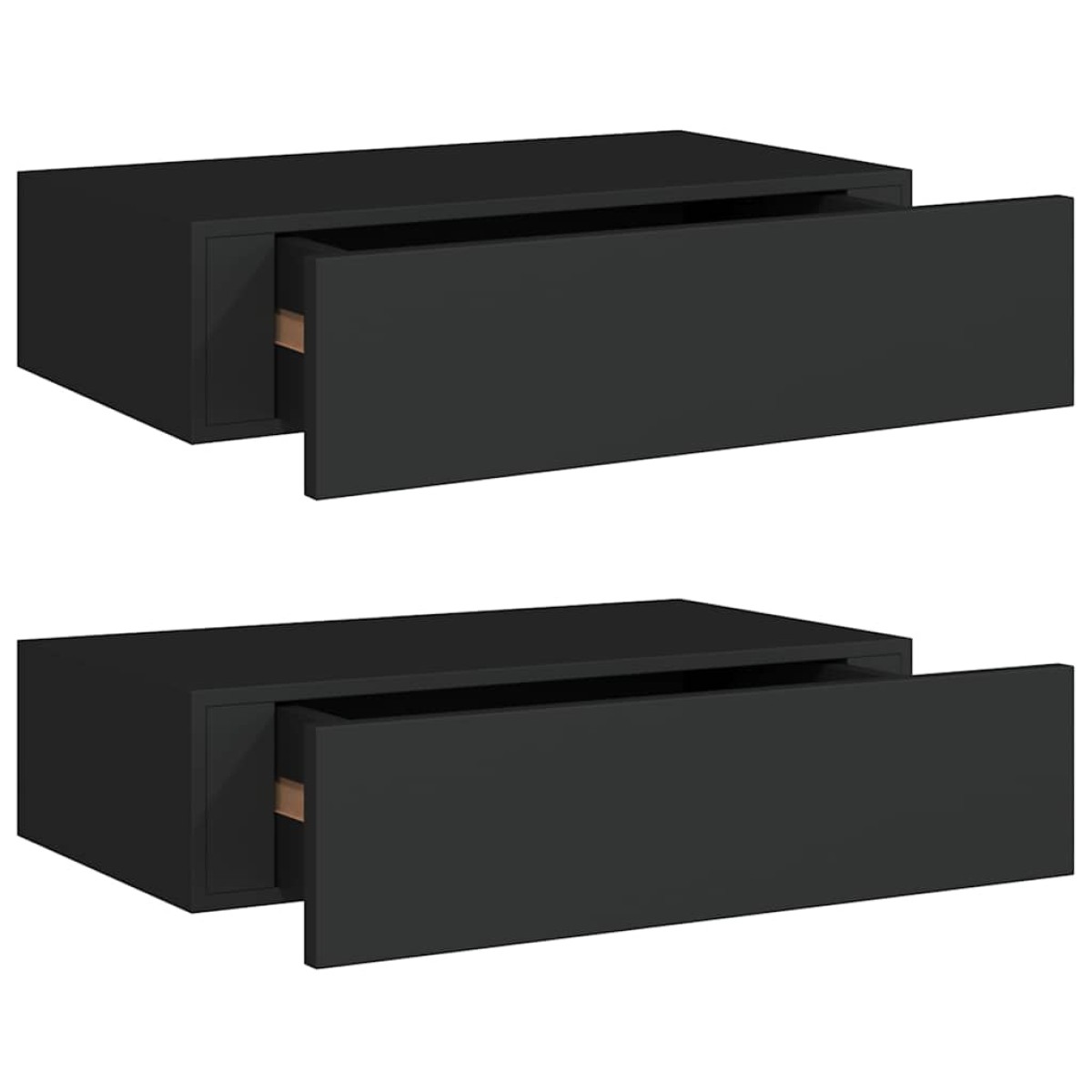 vidaXL Ράφια Τοίχου με Συρτάρια 2 Τεμ. Μαύρα 40 x 23,5 x 10εκ. από MDF