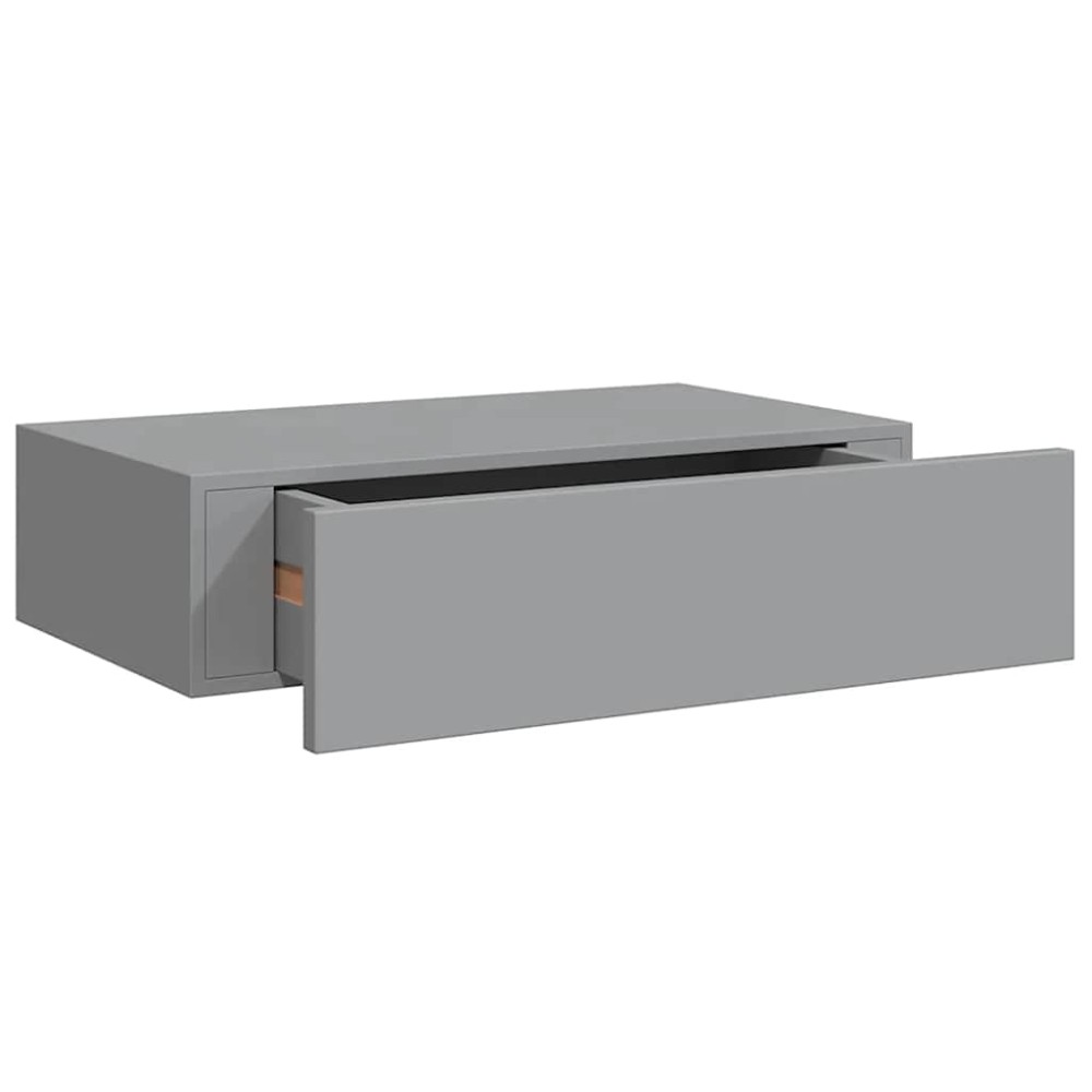 vidaXL Ράφι Επιτοίχιο με Συρτάρι Γκρι 40 x 23,5 x 10 εκ. από MDF