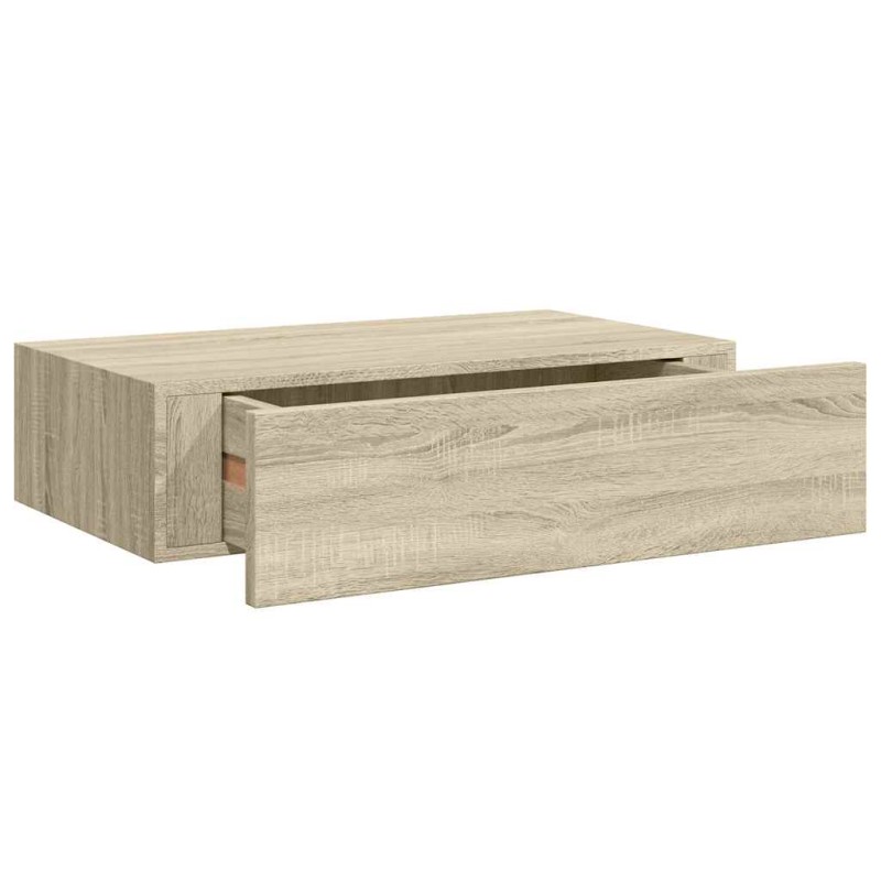 vidaXL Ράφι Επιτοίχιο με Συρτάρι Χρώμα Δρυός 40 x 23,5 x 10εκ. από MDF
