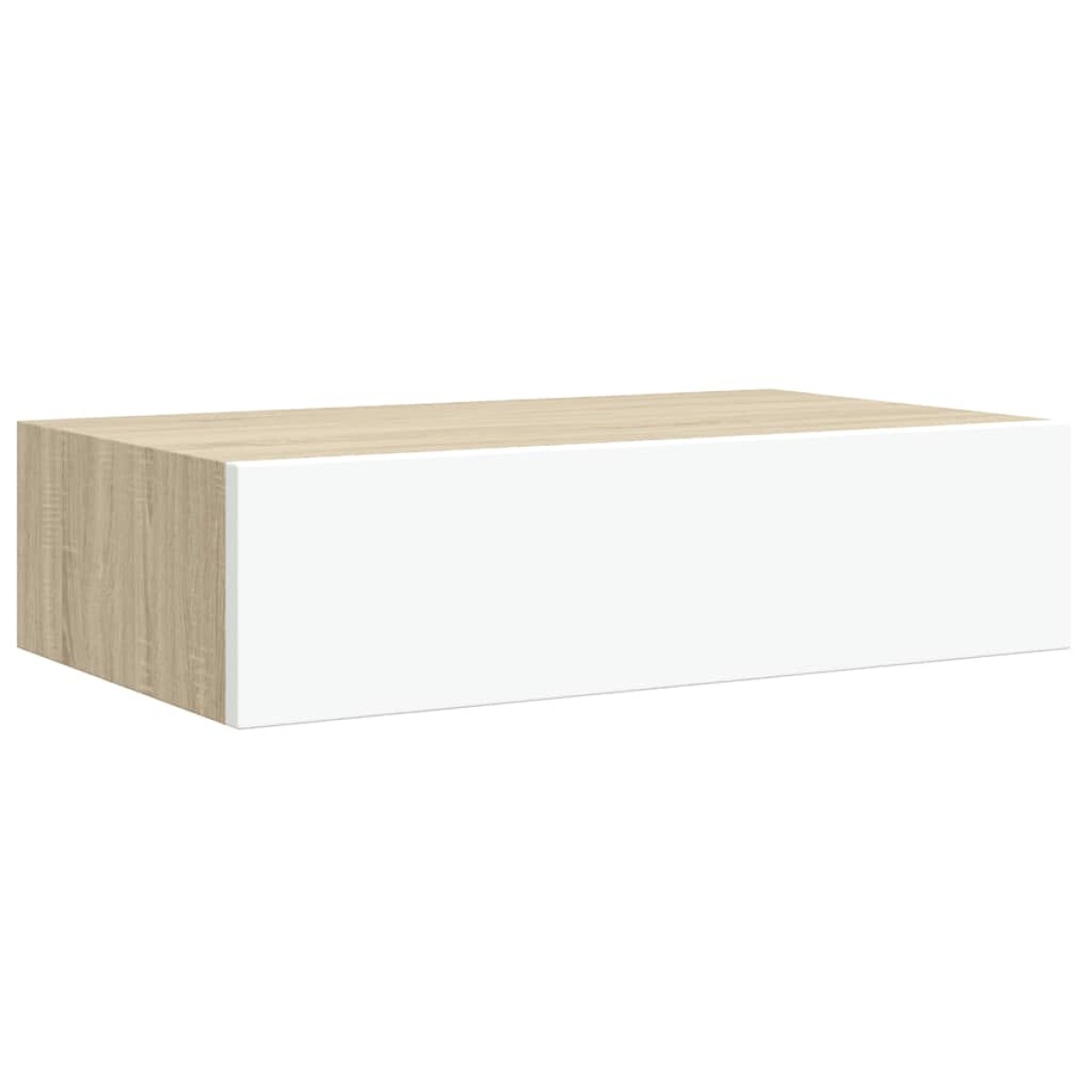vidaXL Ράφι Επιτοίχιο με Συρτάρι Δρυς/Λευκό 40 x 23,5 x 10 εκ. από MDF