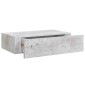 vidaXL Ράφι Επιτοίχιο με Συρτάρι Γκρι Σκυρ. 40 x 23,5 x 10 εκ. από MDF