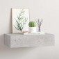 vidaXL Ράφι Επιτοίχιο με Συρτάρι Γκρι Σκυρ. 40 x 23,5 x 10 εκ. από MDF