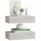 vidaXL Ράφια Τοίχου Συρτάρια 2 τεμ. Γκρι Σκυρ. 40x23,5x10 εκ από MDF