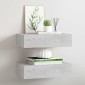 vidaXL Ράφια Τοίχου Συρτάρια 2 τεμ. Γκρι Σκυρ. 40x23,5x10 εκ από MDF