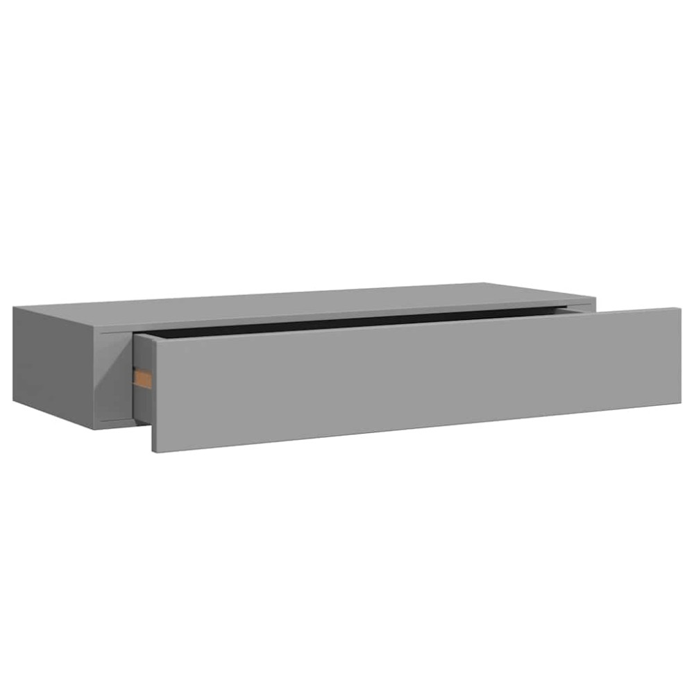 vidaXL Ράφι Επιτοίχιο με Συρτάρι Γκρι 60 x 23,5 x 10 εκ. από MDF