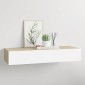 vidaXL Ράφι Επιτοίχιο με Συρτάρι Δρυς/Λευκό 60 x 23,5 x 10 εκ. από MDF