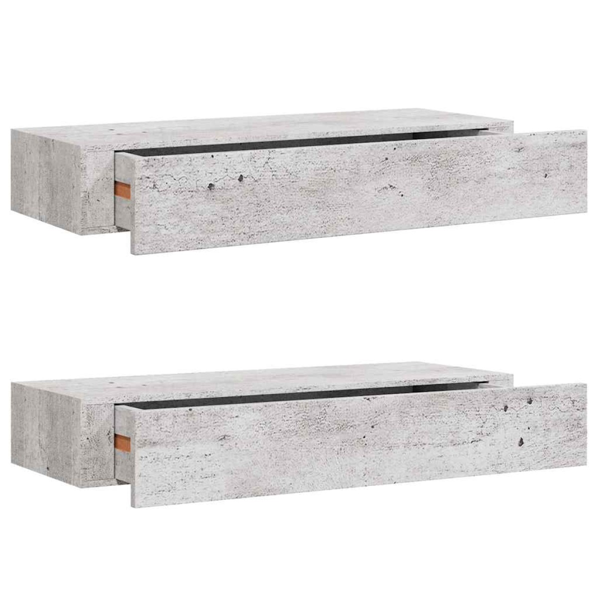 vidaXL Ράφια Τοίχου Συρτάρια 2 τεμ. Γκρι Σκυρ. 60x23,5x10 εκ από MDF