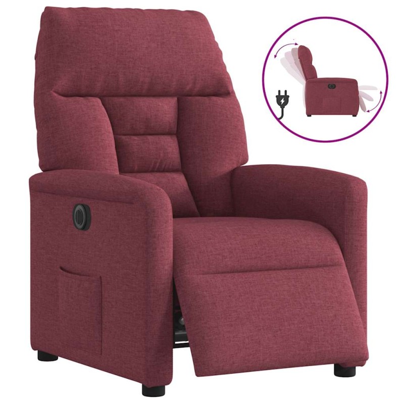 vidaXL Πολυθρόνα Ανακλινόμενη Ηλεκτρική Μπορντό Υφασμάτινη