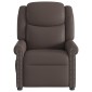 vidaXL Ηλεκτρική καρέκλα ανάκλισης μασάζ Shiny Brown Faux Leather