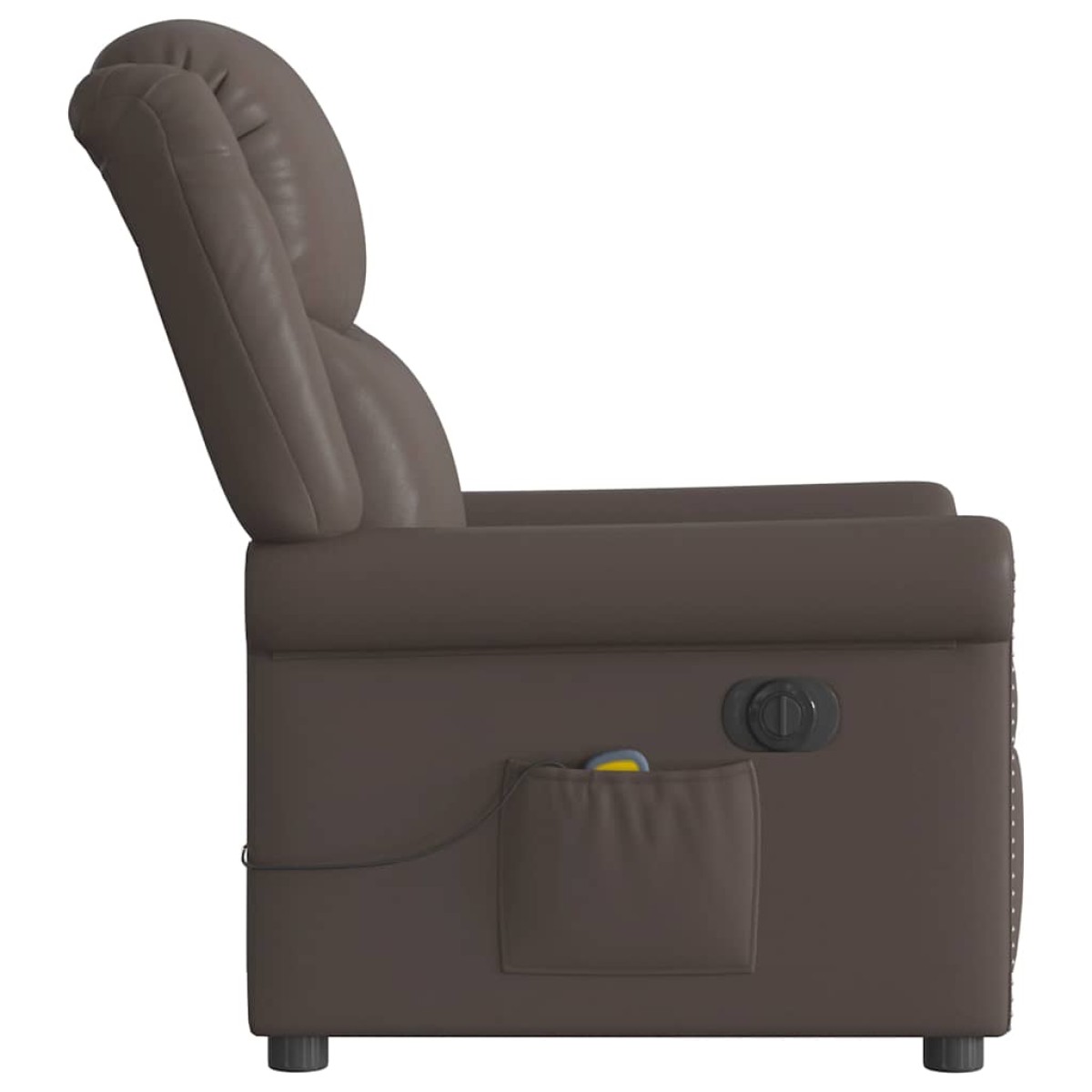 vidaXL Ηλεκτρική καρέκλα ανάκλισης μασάζ Shiny Brown Faux Leather