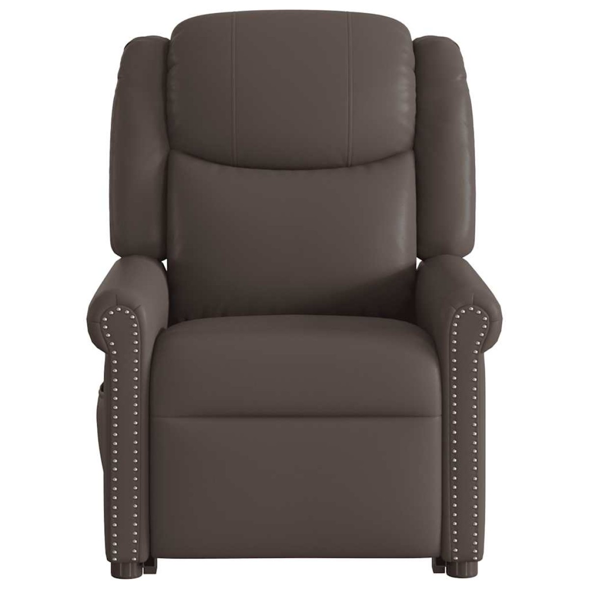 vidaXL Μόνιμη πολυθρόνα μασάζ Shiny Brown Faux Leather