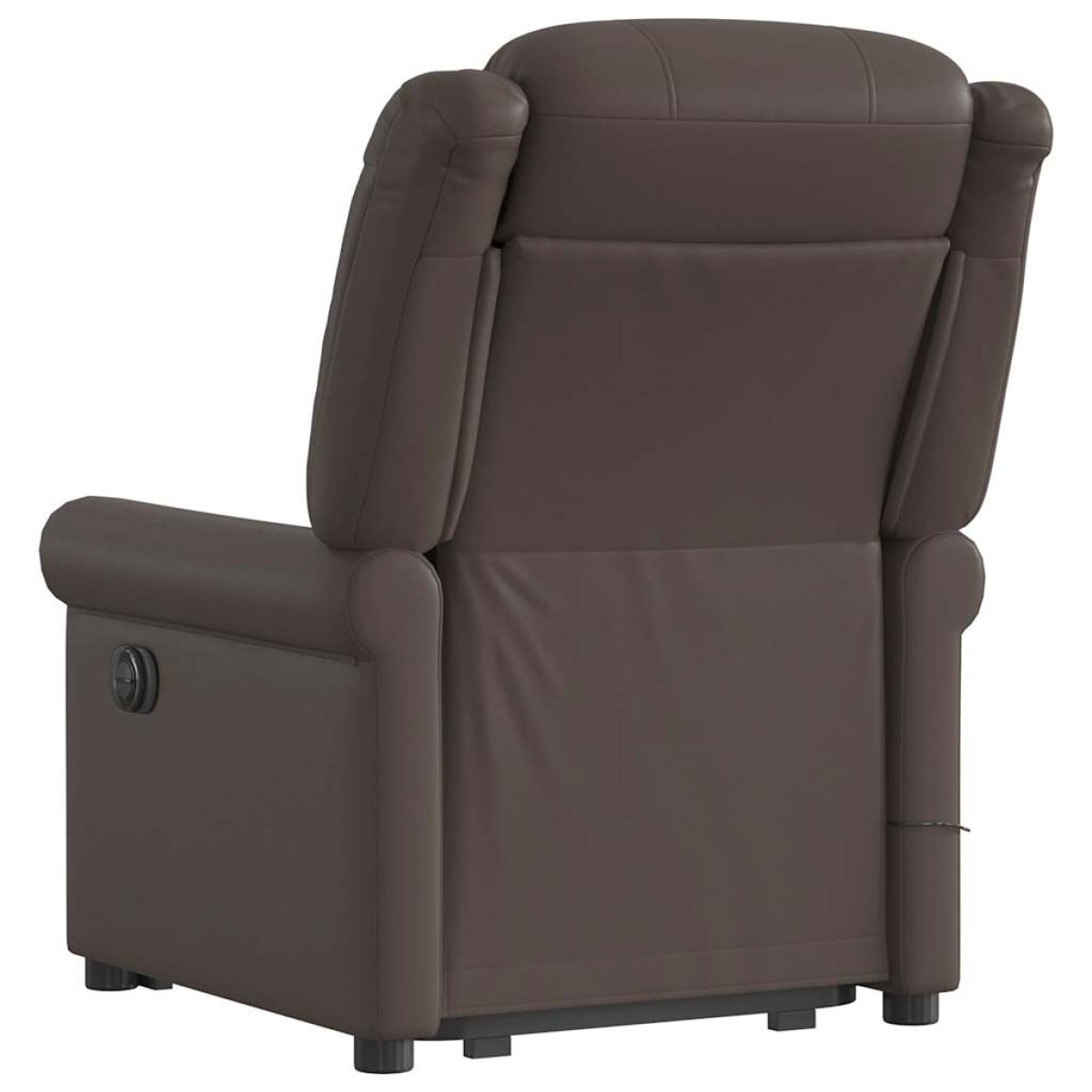 vidaXL Μόνιμη πολυθρόνα μασάζ Shiny Brown Faux Leather