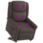 vidaXL Μόνιμη πολυθρόνα μασάζ Shiny Brown Faux Leather