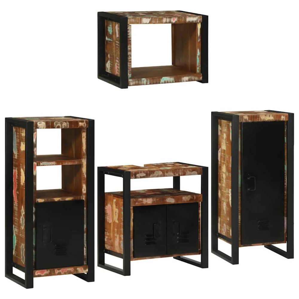 vidaXL Σετ Επίπλων Μπάνιου 4 τμχ. Πολύχρωμο 55 x 35 x 60 εκ.