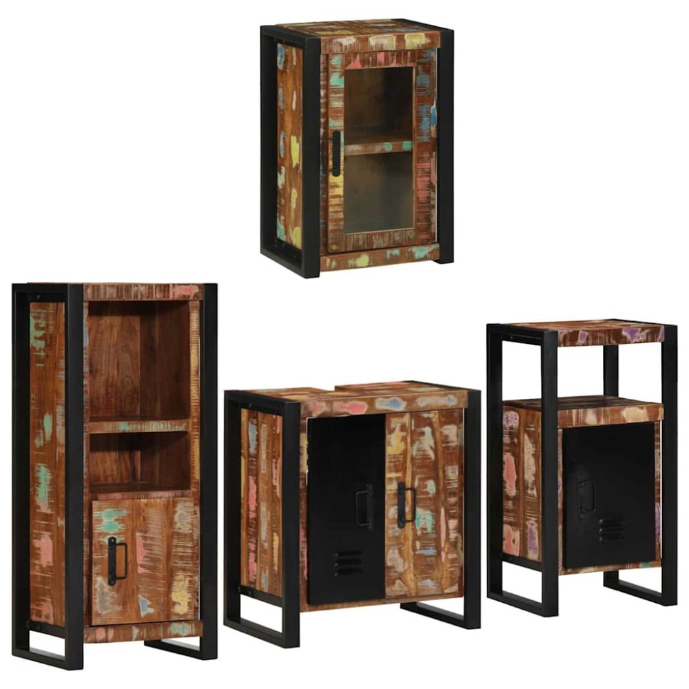 vidaXL Σετ Επίπλων Μπάνιου 4 τμχ. Πολύχρωμο 55 x 35 x 60 εκ.